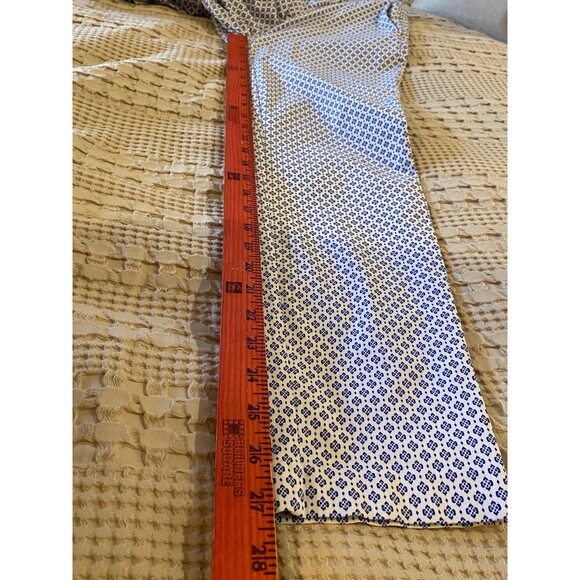 Cynthia Rowley Blue & White Pattern Stretchy Pants Size 10 Zip Front - Picture 11 of 12